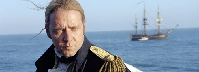 Russell Crowe as Captain Jack Aubrey in the movie 