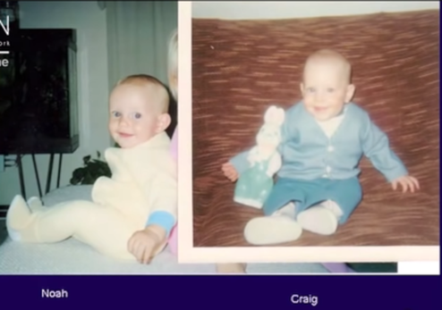 Comparative picture of Noah and Craig as babies. Carol Bowman's lecture.