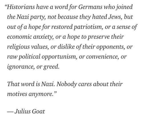 Julius Goat quote about Germans that joined the Nazi party.