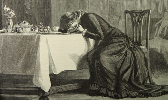 «Reader she married him: a broken-hearted Victorian woman», drawn by Luke Fildes and published in 1880. Alamy.